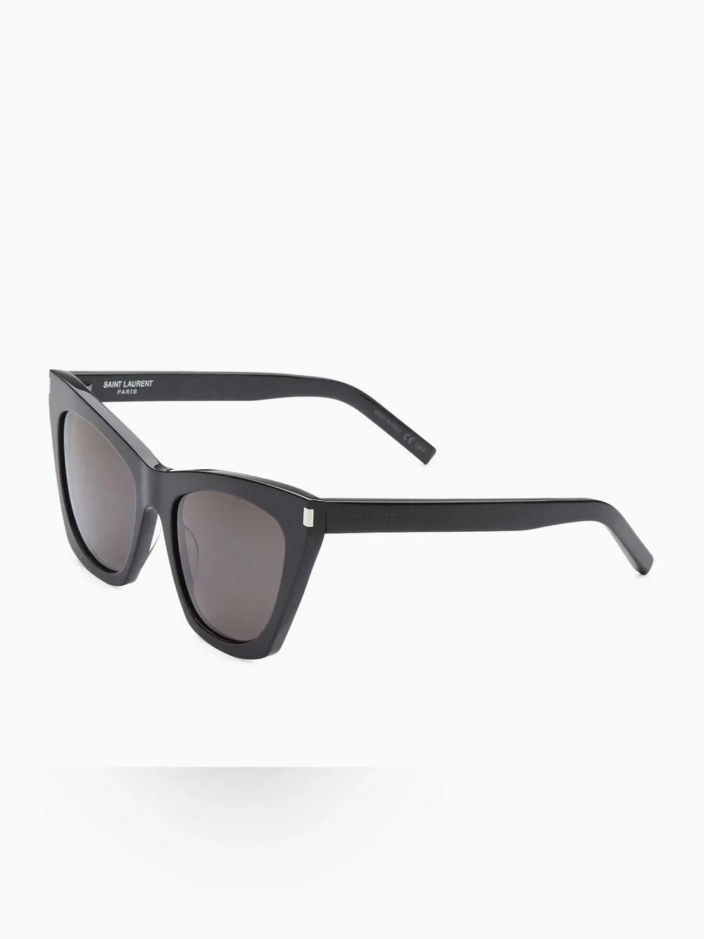 Saint Laurent SL 214 Kate Cat Eye Sunglasses Black Oversized Italy YSL